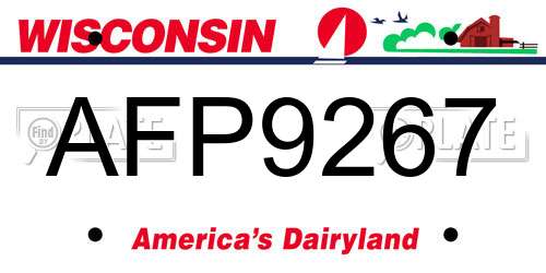 AFP9267 Wisconsin License Plate
