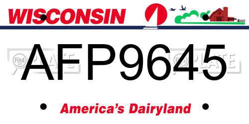 AFP9645 Wisconsin License Plate