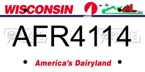 AFR4114 Wisconsin License Plate