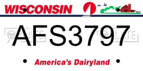 AFS3797 Wisconsin License Plate