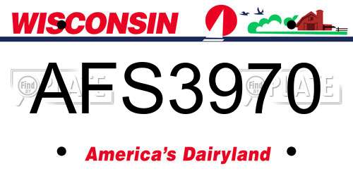 AFS3970 Wisconsin License Plate