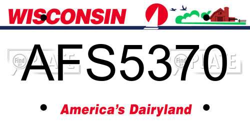 AFS5370 Wisconsin License Plate