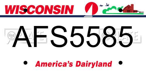 AFS5585 Wisconsin License Plate
