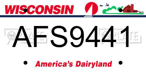 AFS9441 Wisconsin License Plate