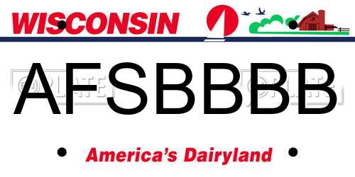AFSBBBB Wisconsin License Plate