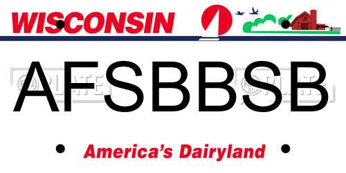 AFSBBSB Wisconsin License Plate