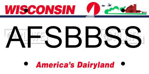 AFSBBSS Wisconsin License Plate