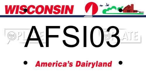 AFSI03 Wisconsin License Plate