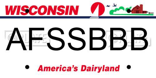 AFSSBBB Wisconsin License Plate