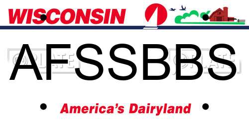 AFSSBBS Wisconsin License Plate