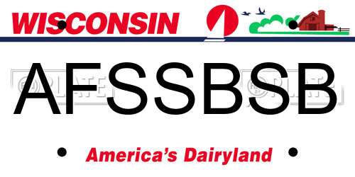 AFSSBSB Wisconsin License Plate