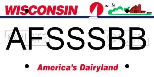 AFSSSBB Wisconsin License Plate