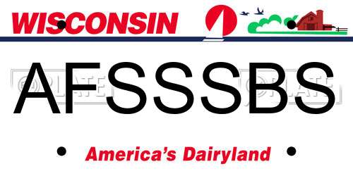 AFSSSBS Wisconsin License Plate