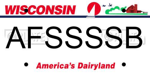 AFSSSSB Wisconsin License Plate