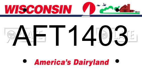 AFT1403 Wisconsin License Plate