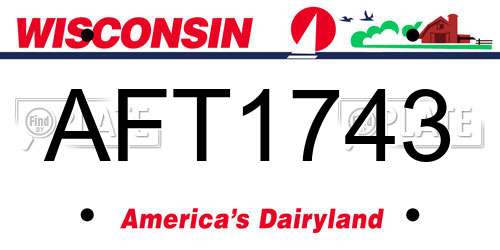 AFT1743 Wisconsin License Plate