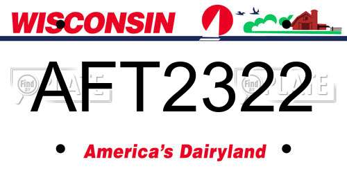 AFT2322 Wisconsin License Plate
