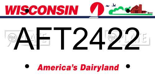 AFT2422 Wisconsin License Plate