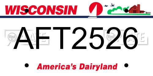 AFT2526 Wisconsin License Plate