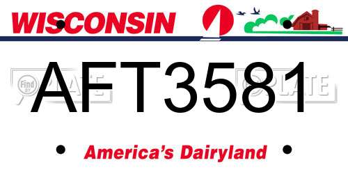 AFT3581 Wisconsin License Plate