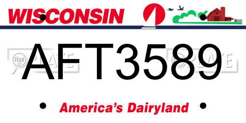 AFT3589 Wisconsin License Plate