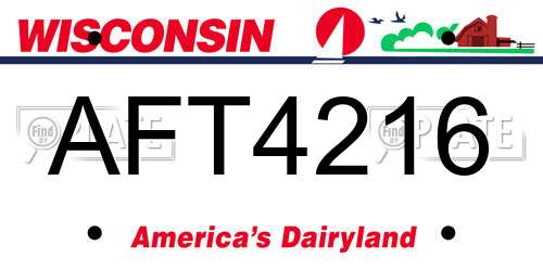 AFT4216 Wisconsin License Plate