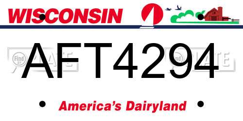 AFT4294 Wisconsin License Plate
