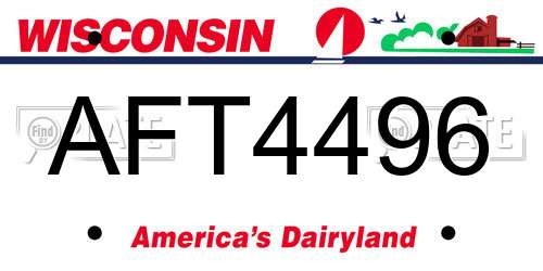 AFT4496 Wisconsin License Plate