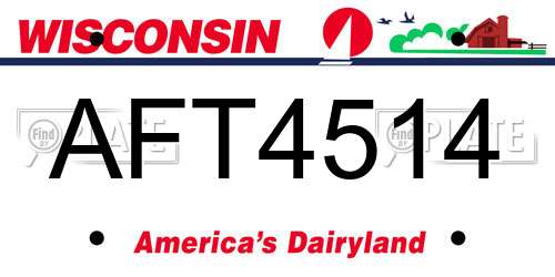 AFT4514 Wisconsin License Plate