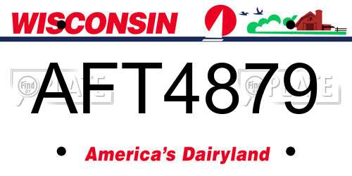 AFT4879 Wisconsin License Plate