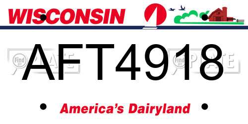 AFT4918 Wisconsin License Plate