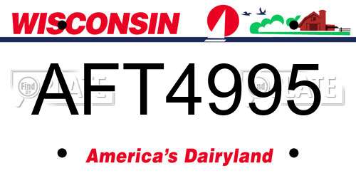 AFT4995 Wisconsin License Plate