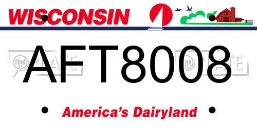 AFT8008 Wisconsin License Plate