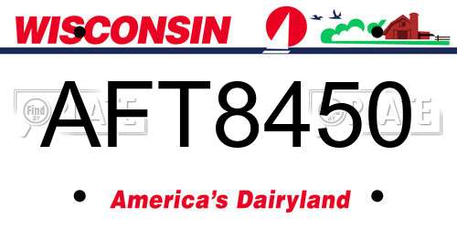 AFT8450 Wisconsin License Plate