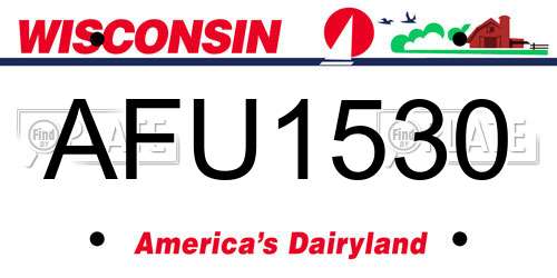 AFU1530 Wisconsin License Plate