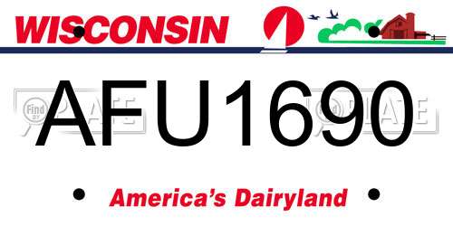 AFU1690 Wisconsin License Plate