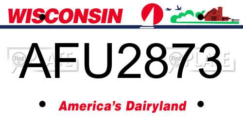 AFU2873 Wisconsin License Plate
