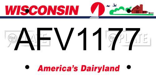 AFV1177 Wisconsin License Plate