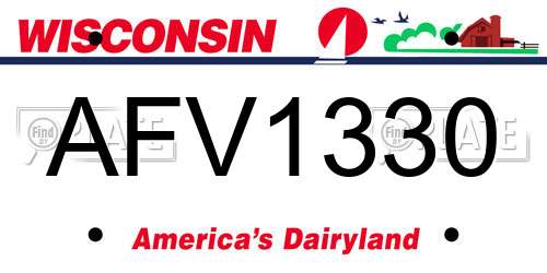 AFV1330 Wisconsin License Plate