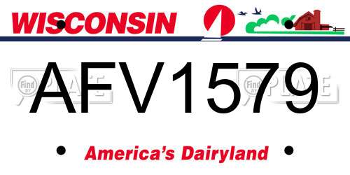 AFV1579 Wisconsin License Plate