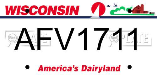 AFV1711 Wisconsin License Plate