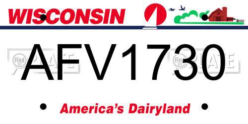 AFV1730 Wisconsin License Plate