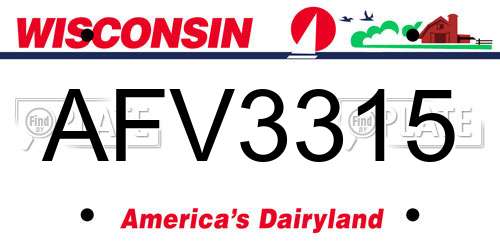 AFV3315 Wisconsin License Plate