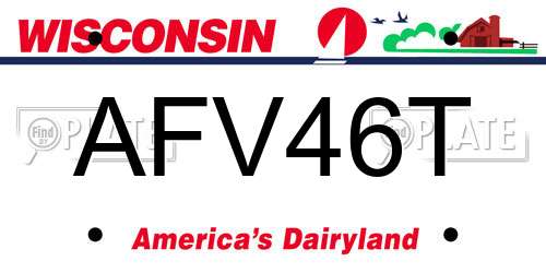 AFV46T Wisconsin License Plate
