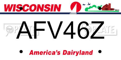 AFV46Z Wisconsin License Plate