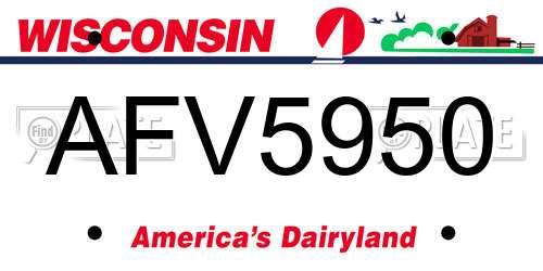 AFV5950 Wisconsin License Plate