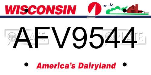 AFV9544 Wisconsin License Plate
