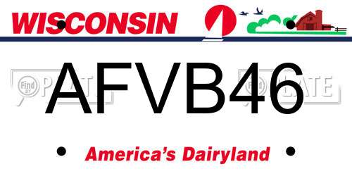 AFVB46 Wisconsin License Plate