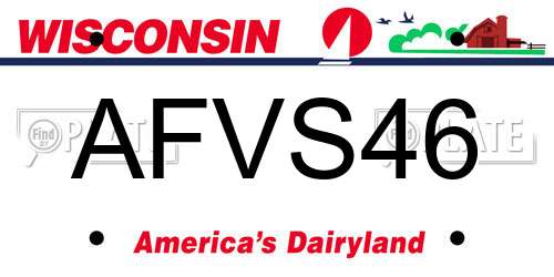AFVS46 Wisconsin License Plate