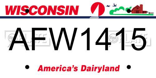 AFW1415 Wisconsin License Plate